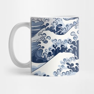 Ephemeral Crests: Hokusai Waves Reimagined Mug